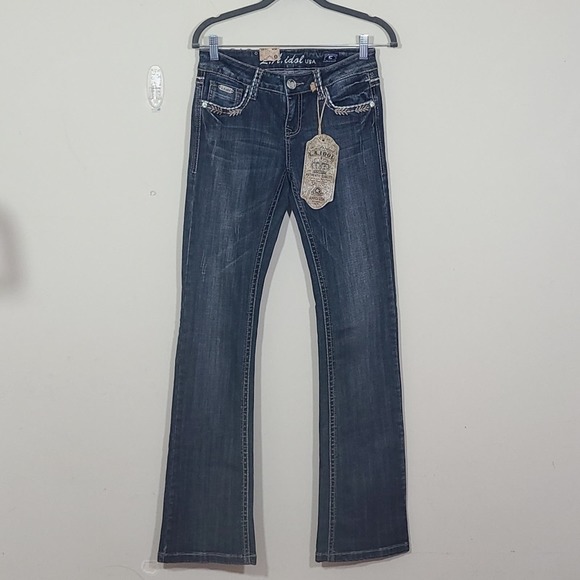 LA Idol USA Embellished Back Pocket Jeans Size 5 - Picture 1 of 9